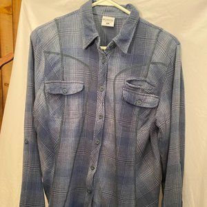 Columbia Blue Women's Flannel with Western Stiching detail